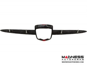 FIAT 500 ABARTH Front Emblem - Carbon Fiber - Red Racing Stripe w/ White Scorpion